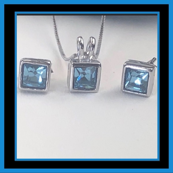 Swarovski Jewelry - 💕SALE NWOT STERLING AND SWAROVSKI AQUAMARINE SET